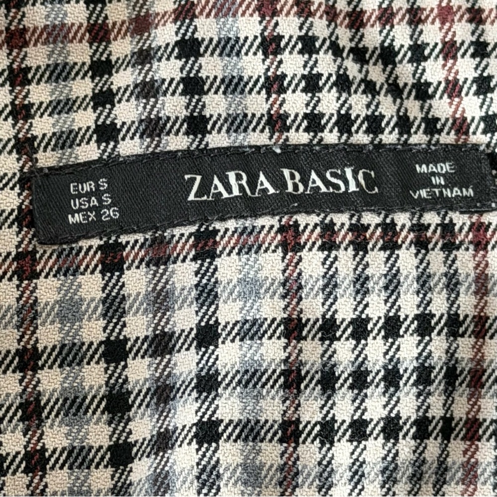 Zara Basic Pants Size S Women’s Checkered - Picture 7 of 14